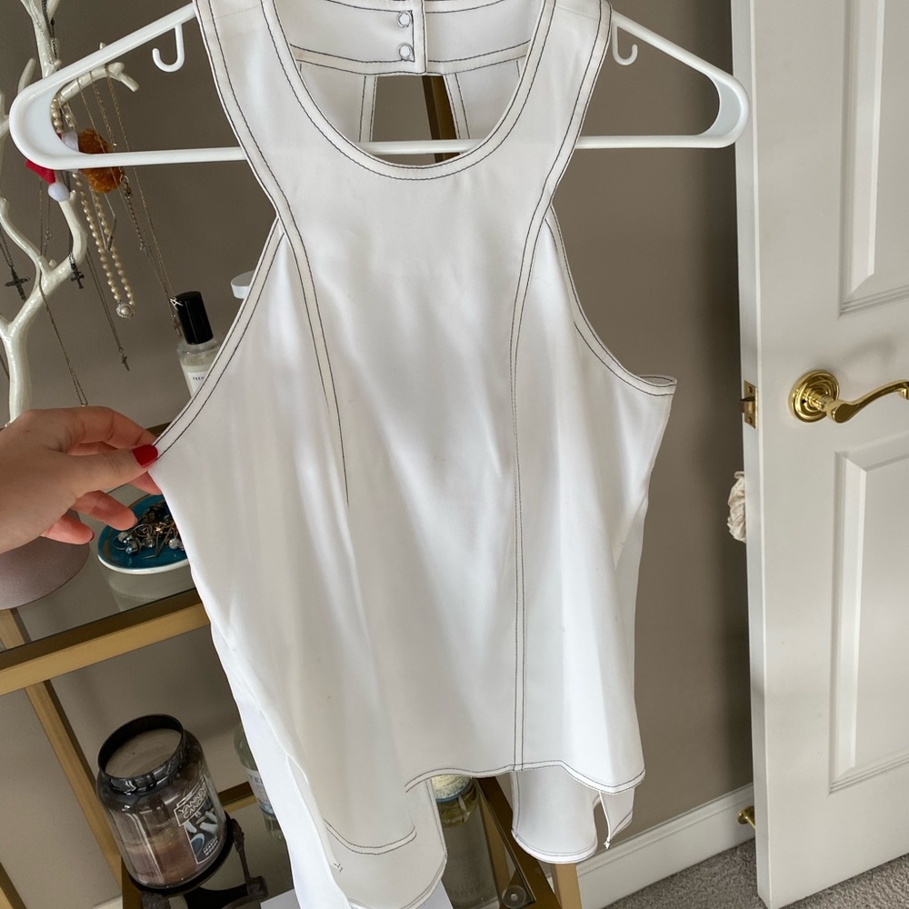 BCBGMaxAzria white flowy blouse